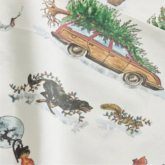 Pottery Barn National Lampoon's Christmas Vacation Sheet Set Full NWT - Picture 3 of 7